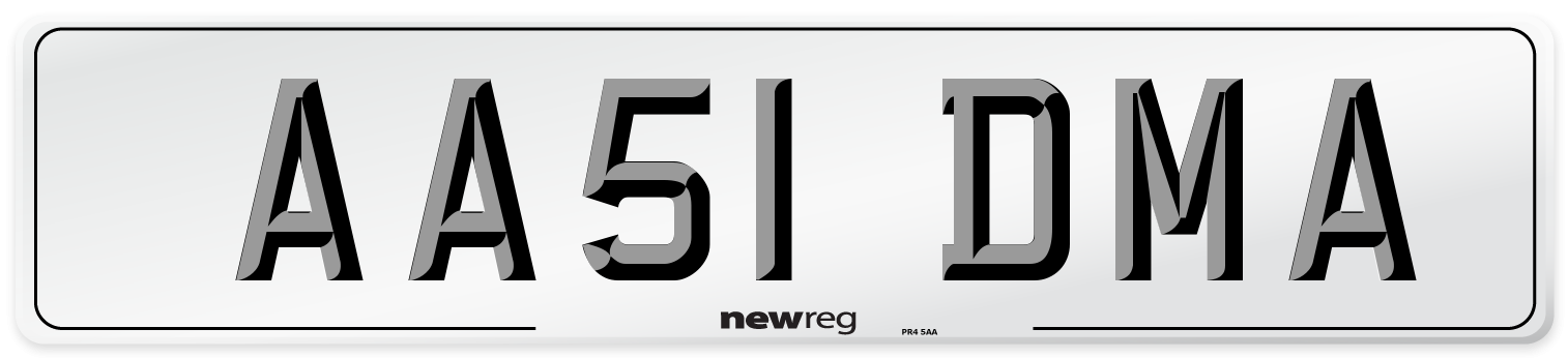 AA51 DMA Number Plate from New Reg